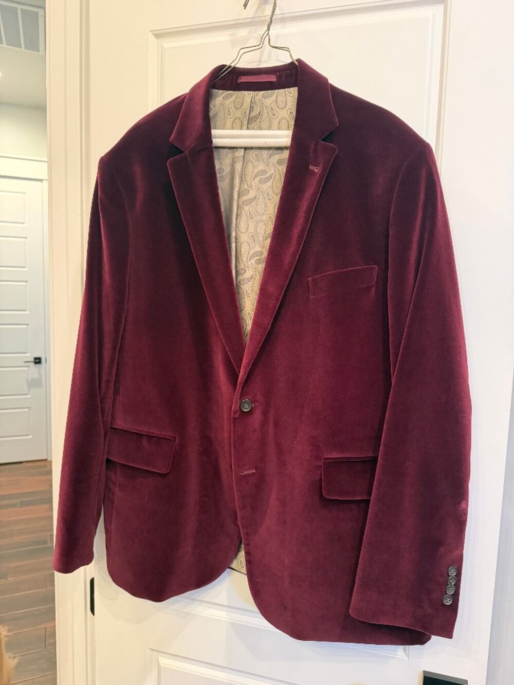 Williams and Kent Redaelli Velvet Burgundy Maroon Blazer Sport Coat Men's